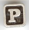 1 9mm Silver Slider - Letter "P"